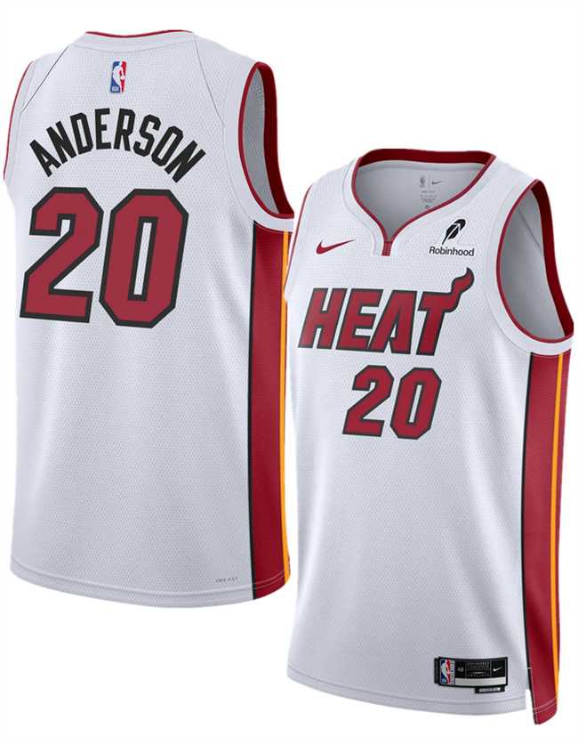 Men%27s Miami Heat #20 Kyle Anderson White 2025 Association Edition Swingman Stitched Jersey Dzhi->miami heat->NBA Jersey